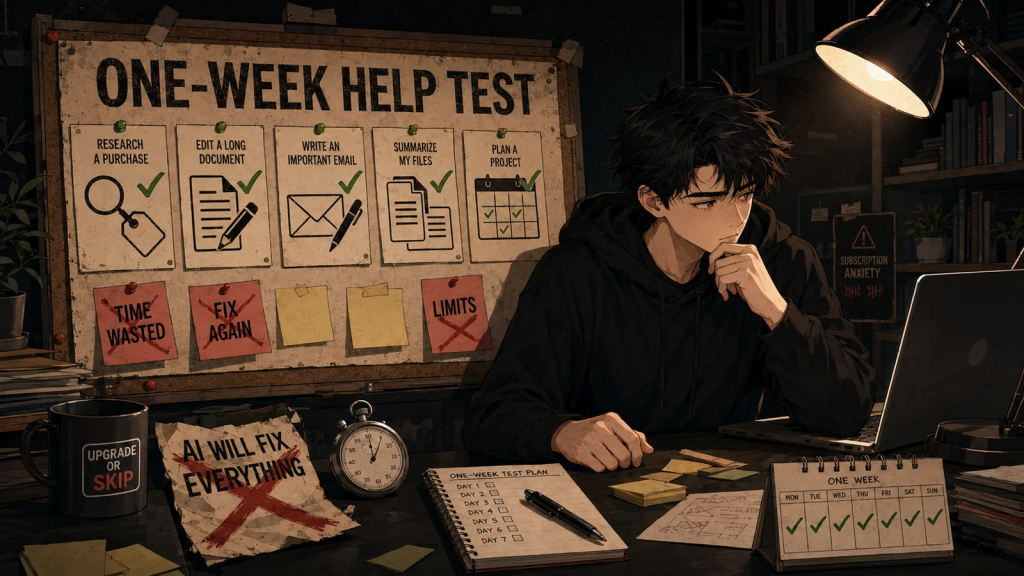 Skip reviews a one-week AI test board to decide whether ChatGPT or Claude is worth paying for.