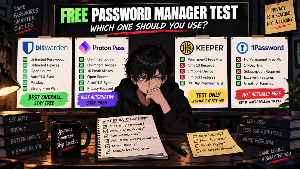 Best free password managers 2026 Bitwarden Proton Pass Keeper and 1Password decision guide