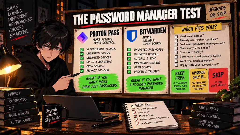 Proton Pass vs Bitwarden free password manager upgrade or skip decision guide 2026